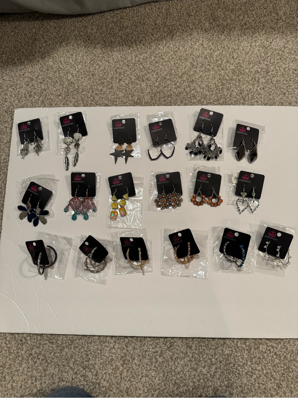 paparazzi Black, Silver and Multicolor Assorted Earring Set